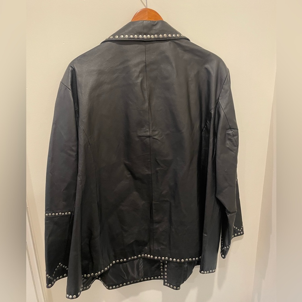 Roaman's Black Studded Leather Jacket - Picture 3 of 4